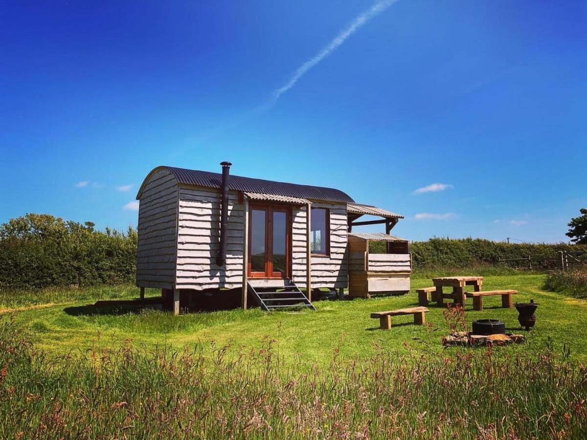 Shepherds Hut In A Private Meadow With Sea Views Хартланд Екстериор снимка
